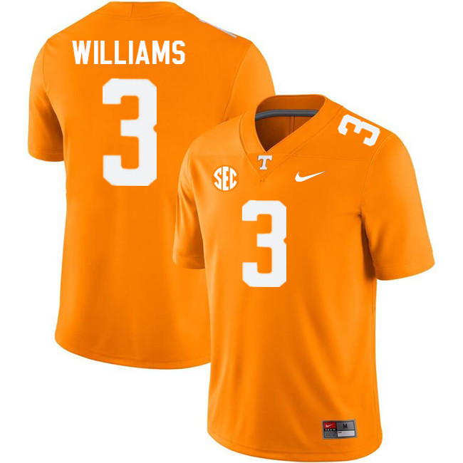 Men #3 Dee Williams Tennessee Volunteers College Football Jerseys Stitched Sale-Orange